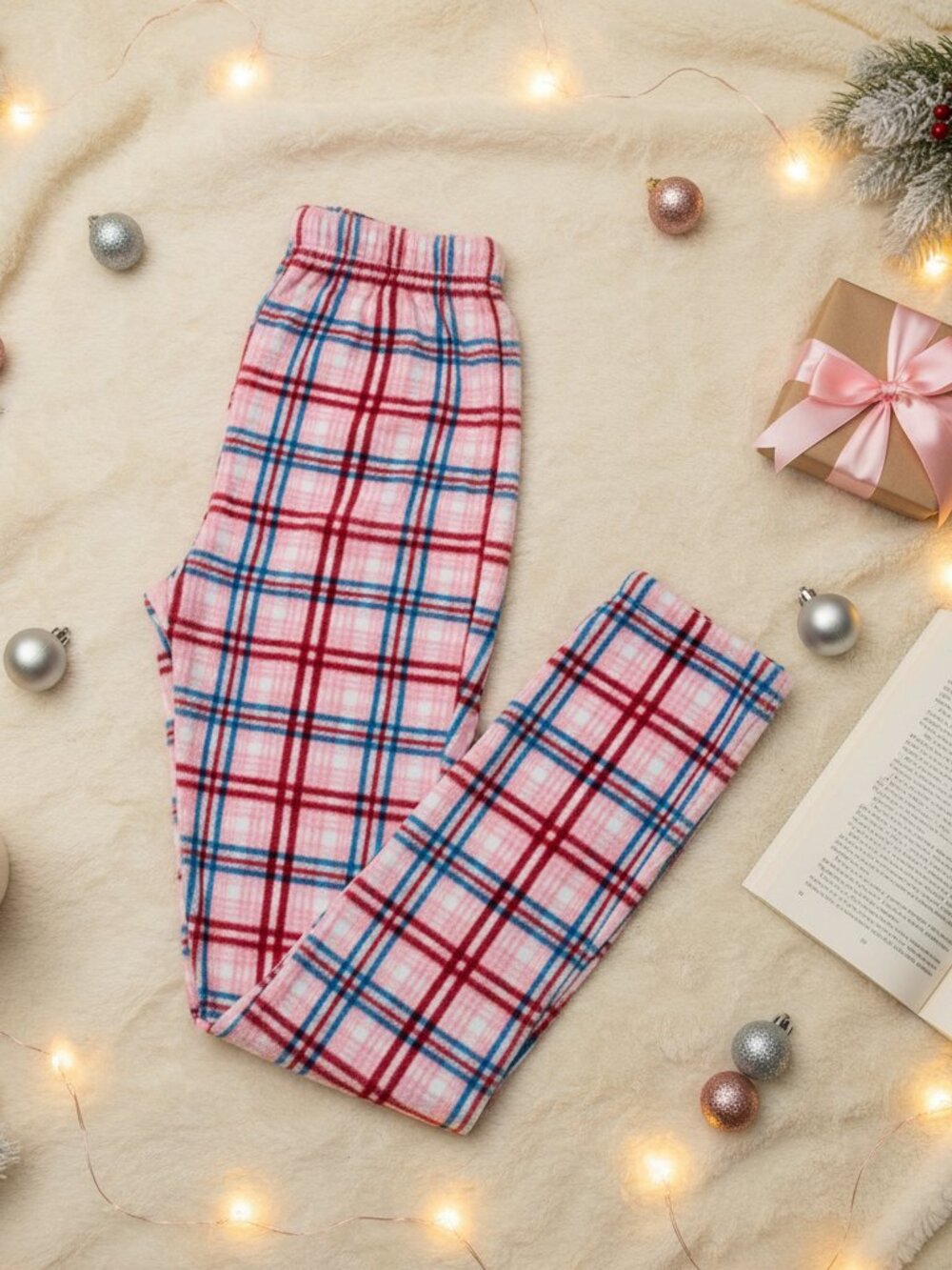 Sleep On It Girls Pink Plaid Pajama Pants NWT 14/16 Christmas Cozy